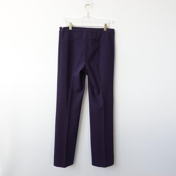 NARCISO RODRIGUEZ Pants Medium Virgin Wool Straight High Waist Tuxedo Navy ITALY - Picture 10 of 14